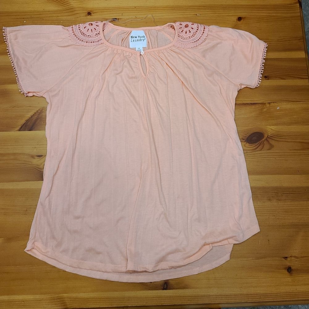 New York Laundry Lace Shoulder Top